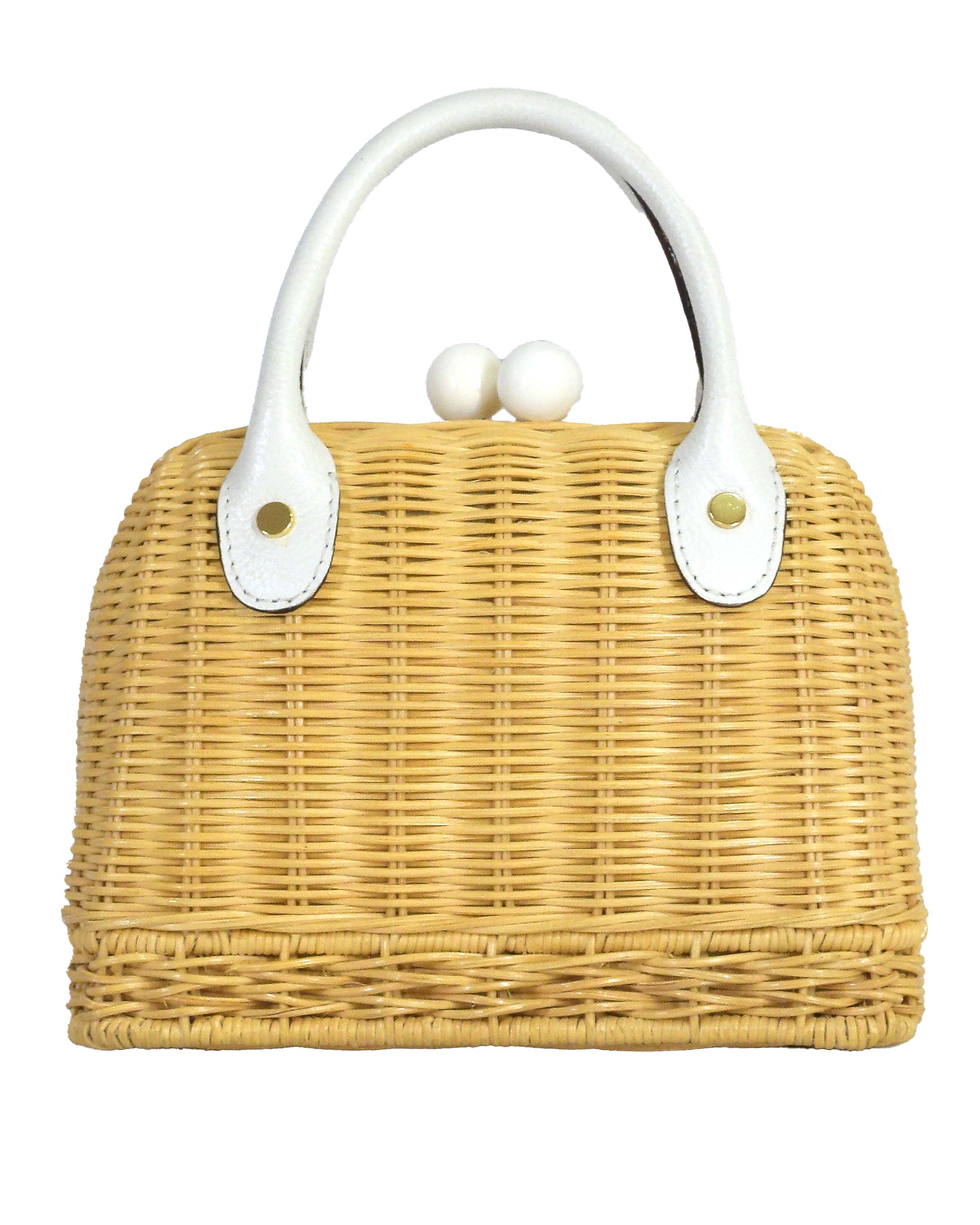 amal white 3d logo mini backpack Amal Mini Wicker Bag
