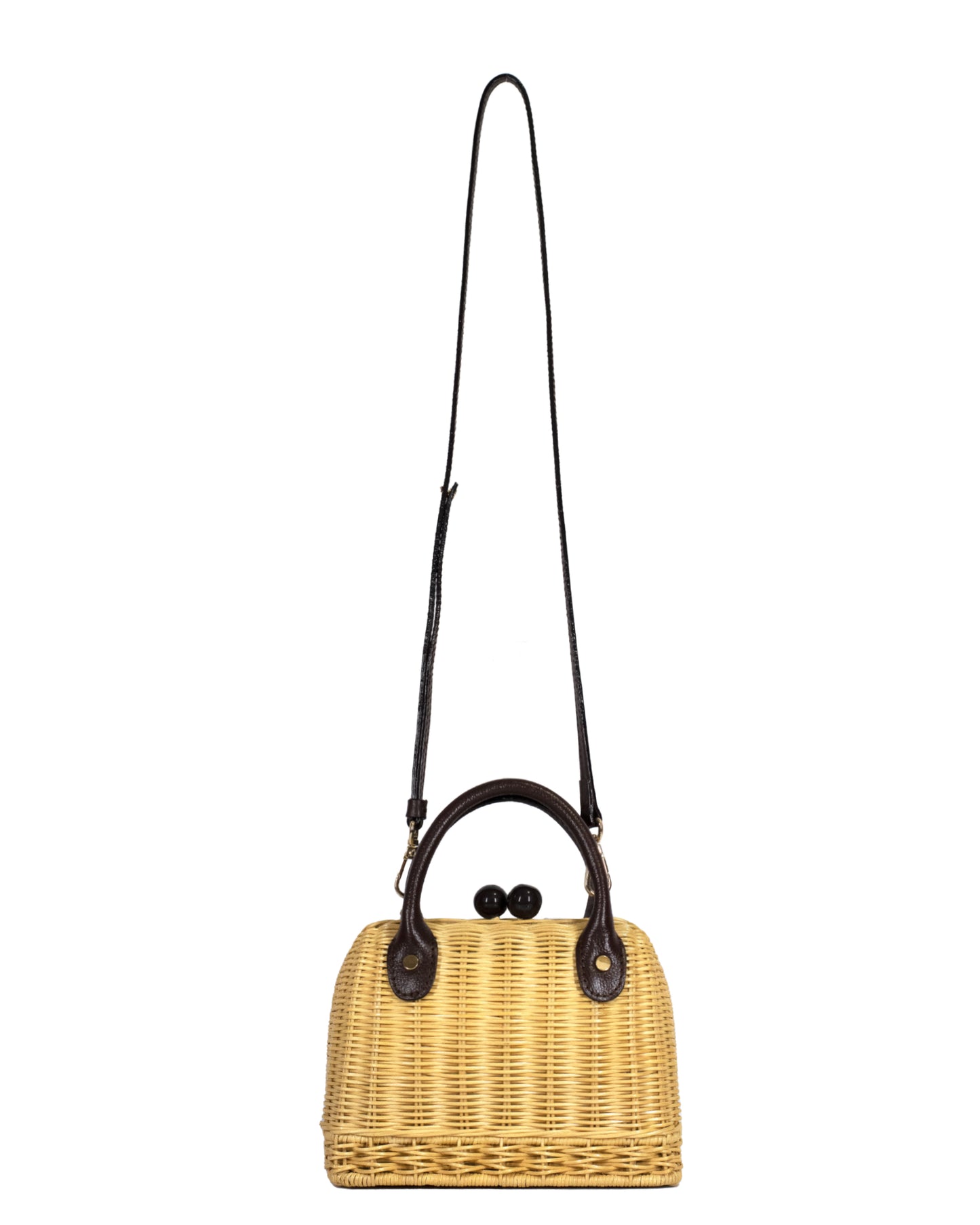 Amal Mini Wicker Bag - Black