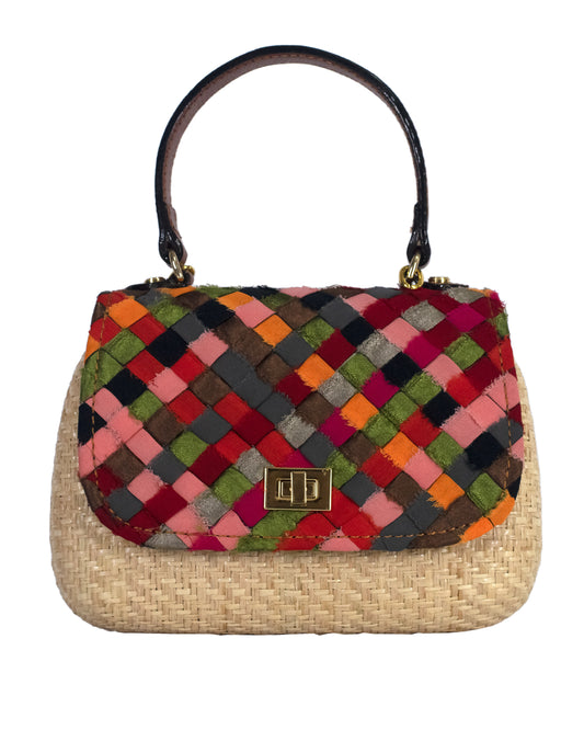 Pixel Braided Mini Bag - Red