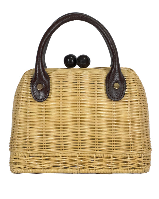 Amal Mini Wicker Bag -  Black