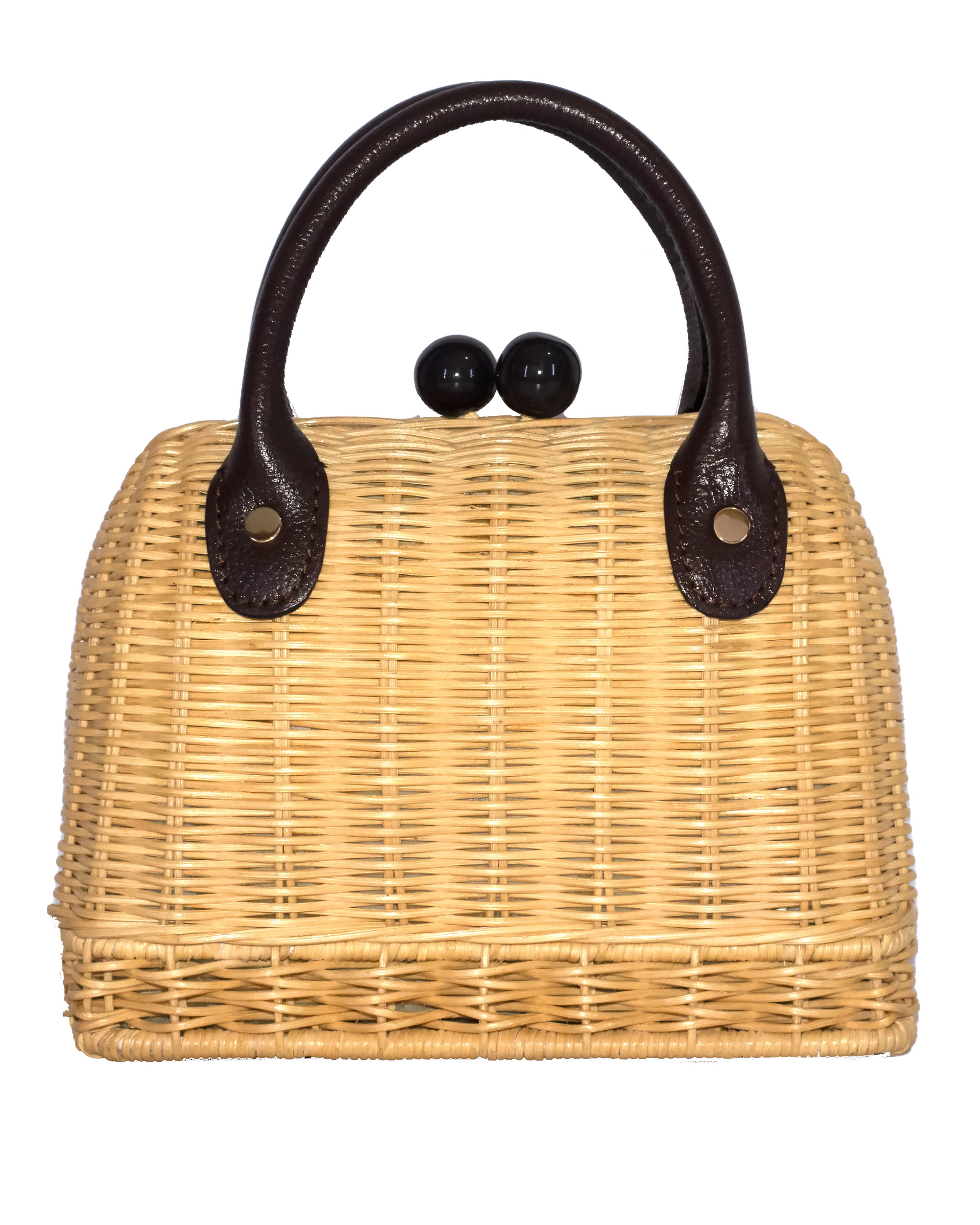 Amal Mini Wicker Bag Cholate Brown