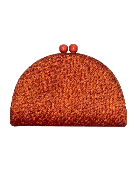 Carole Half Moon Clutch - Rust