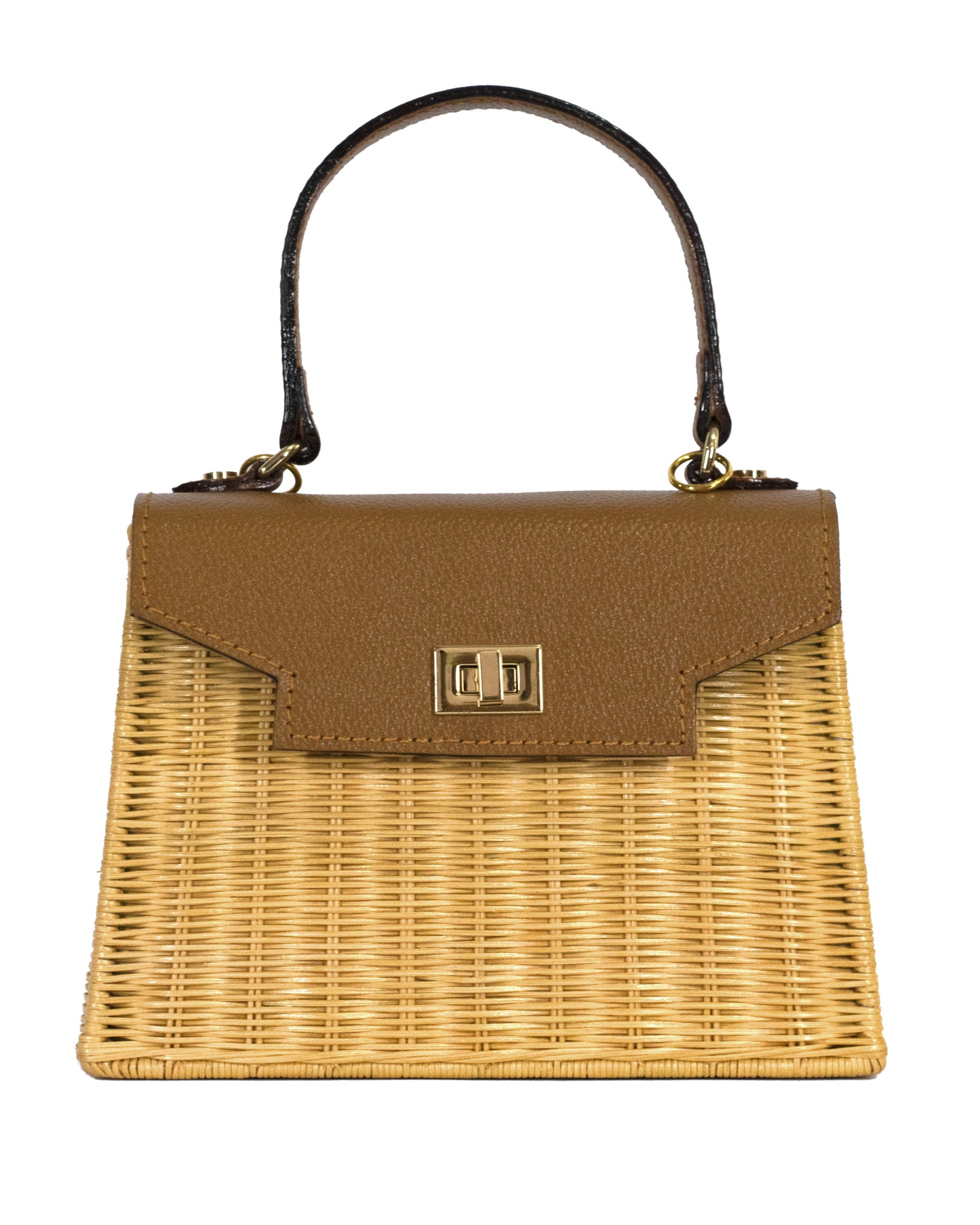 Maggie Mini Wicker Bag - Brown