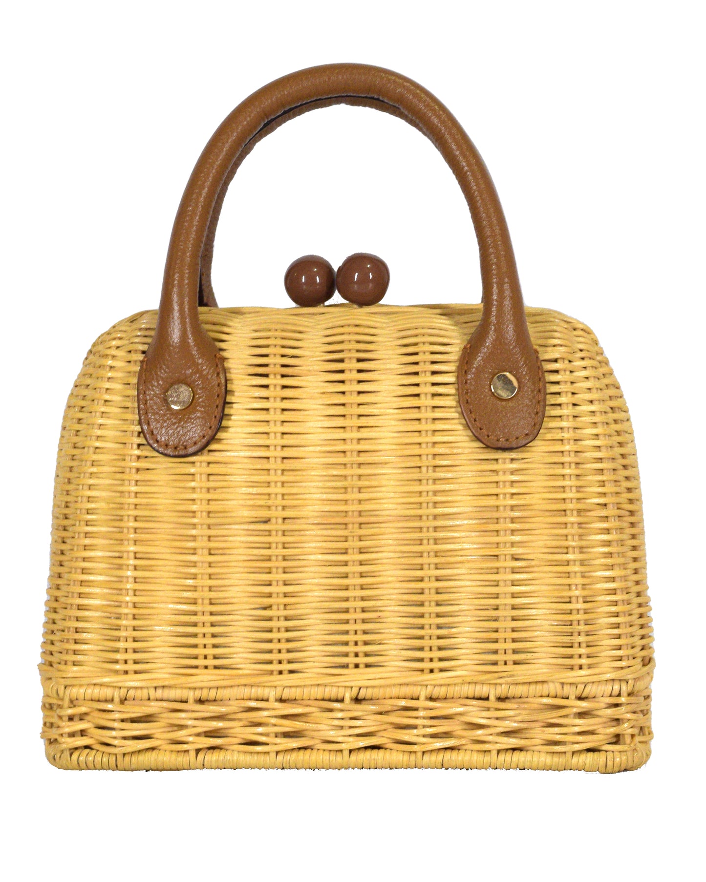 Amal Mini Wicker Bag - Tan Brown