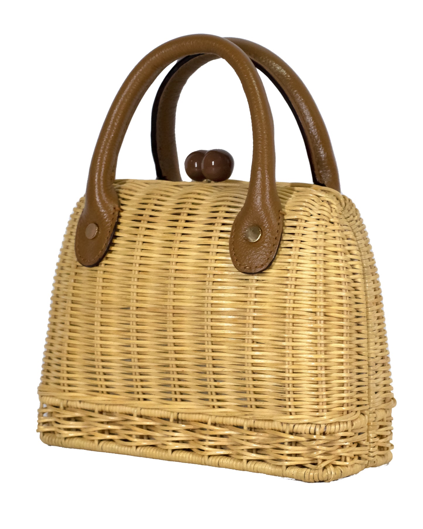 Amal Mini Wicker Bag - Caramel