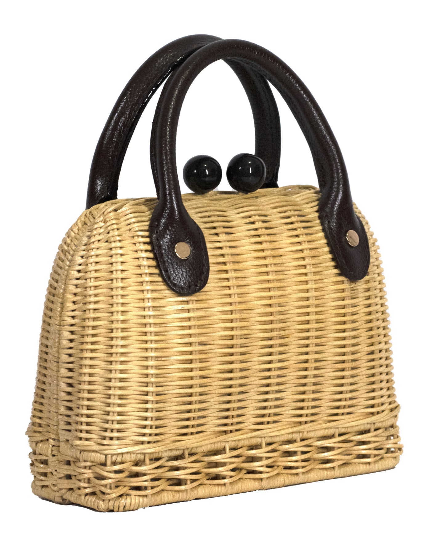 Amal Mini Wicker Bag -  Black