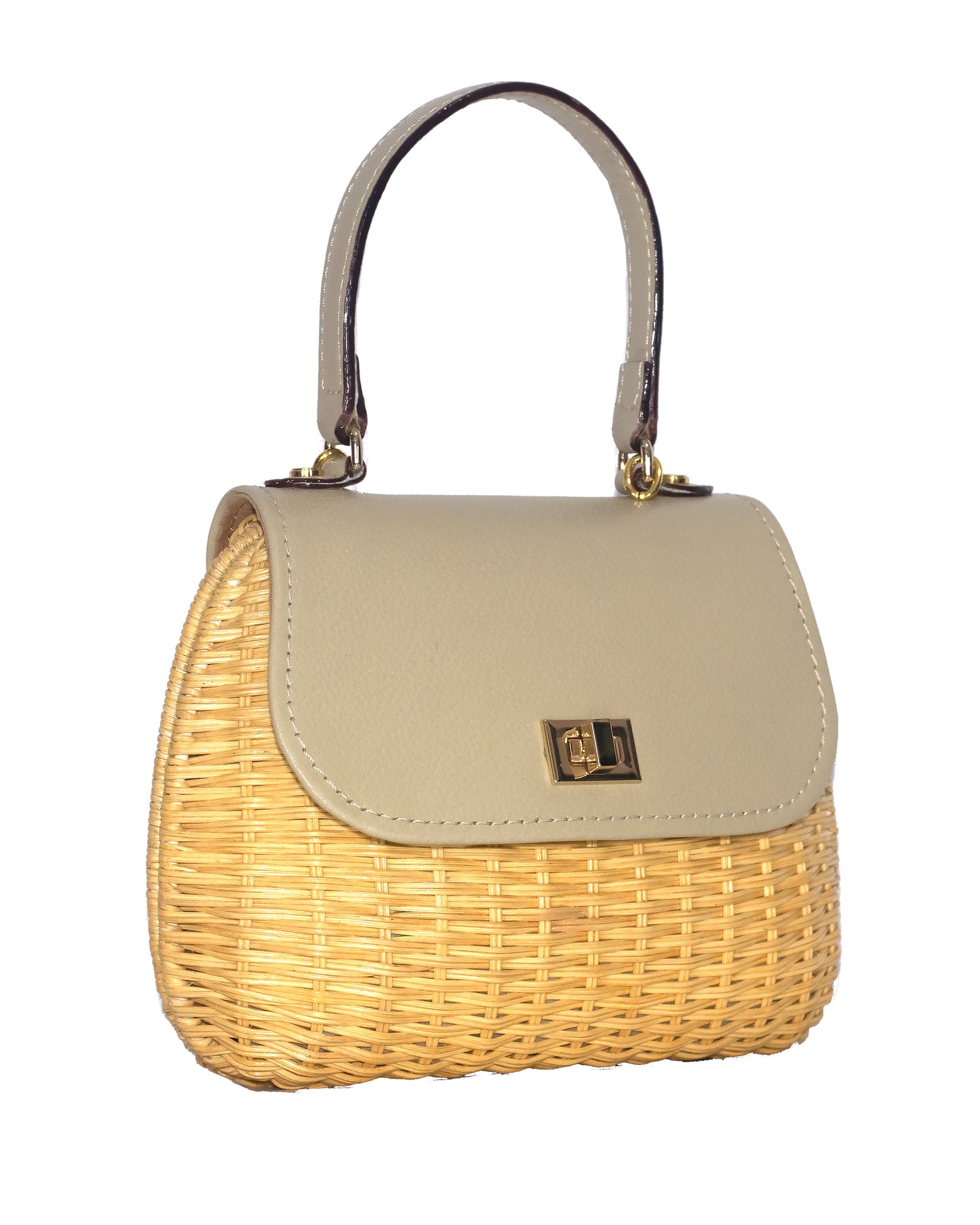 Aria Mini Wicker Bag - Beige