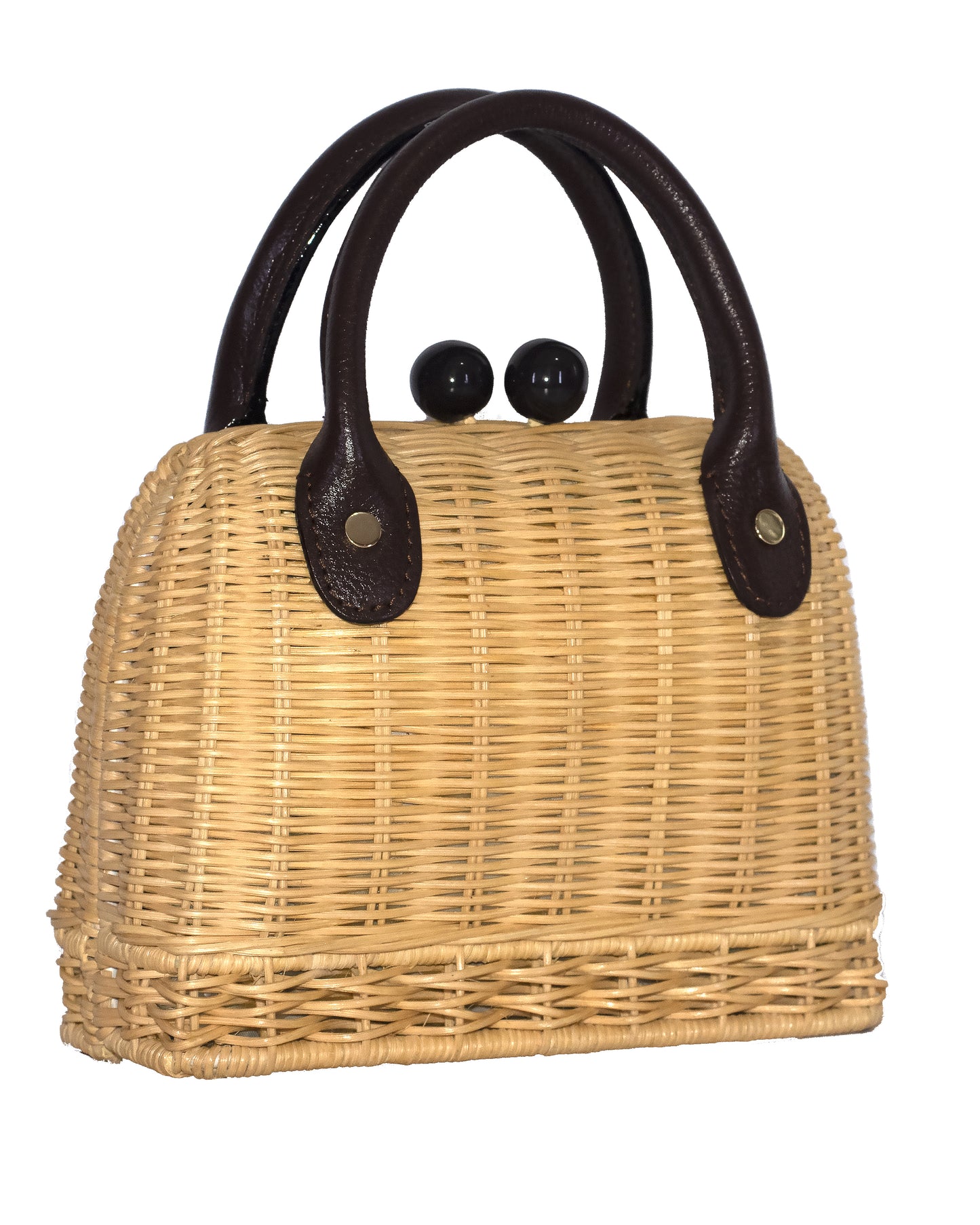 Amal Mini Wicker Bag -  Cholate Brown