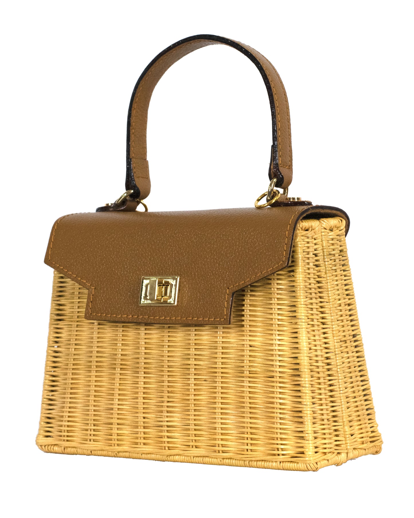 Maggie Mini Wicker Bag - Brown