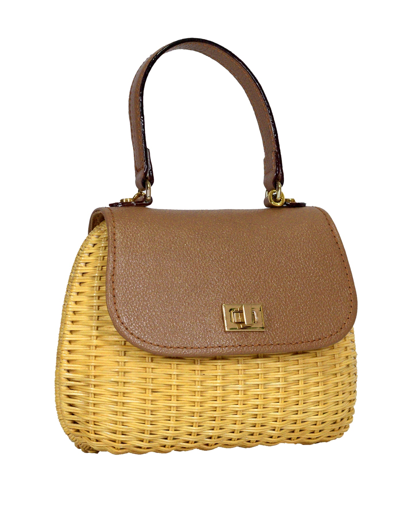 Aria Mini Wicker Bag - Tan Brown