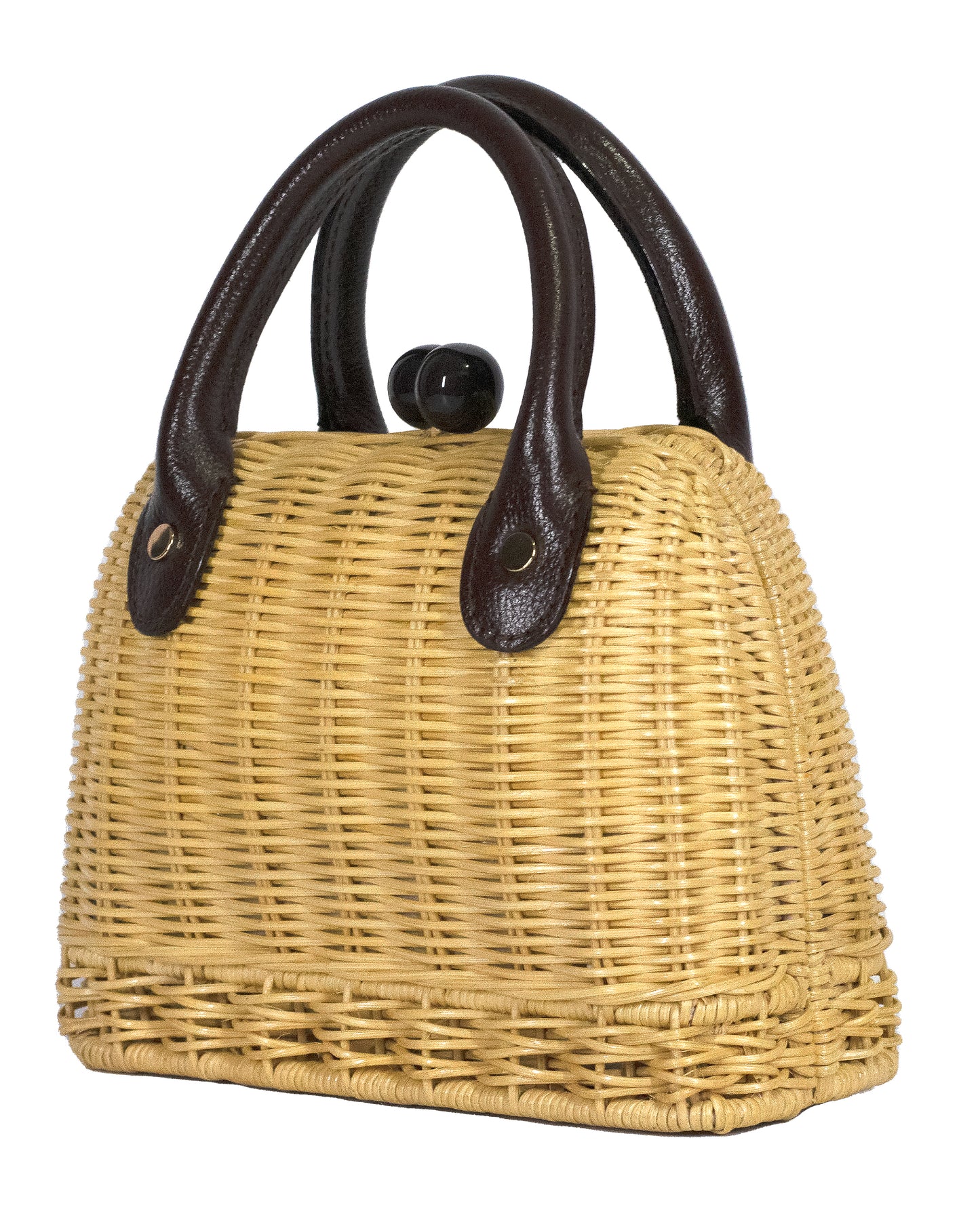 Amal Mini Wicker Bag -  Black