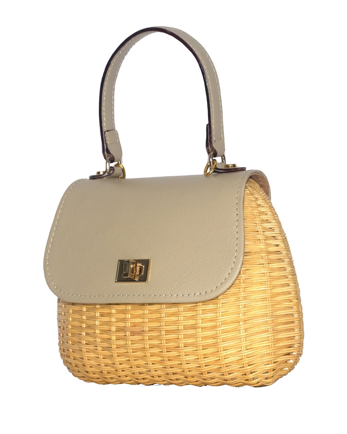 Aria Mini Wicker Bag - Beige