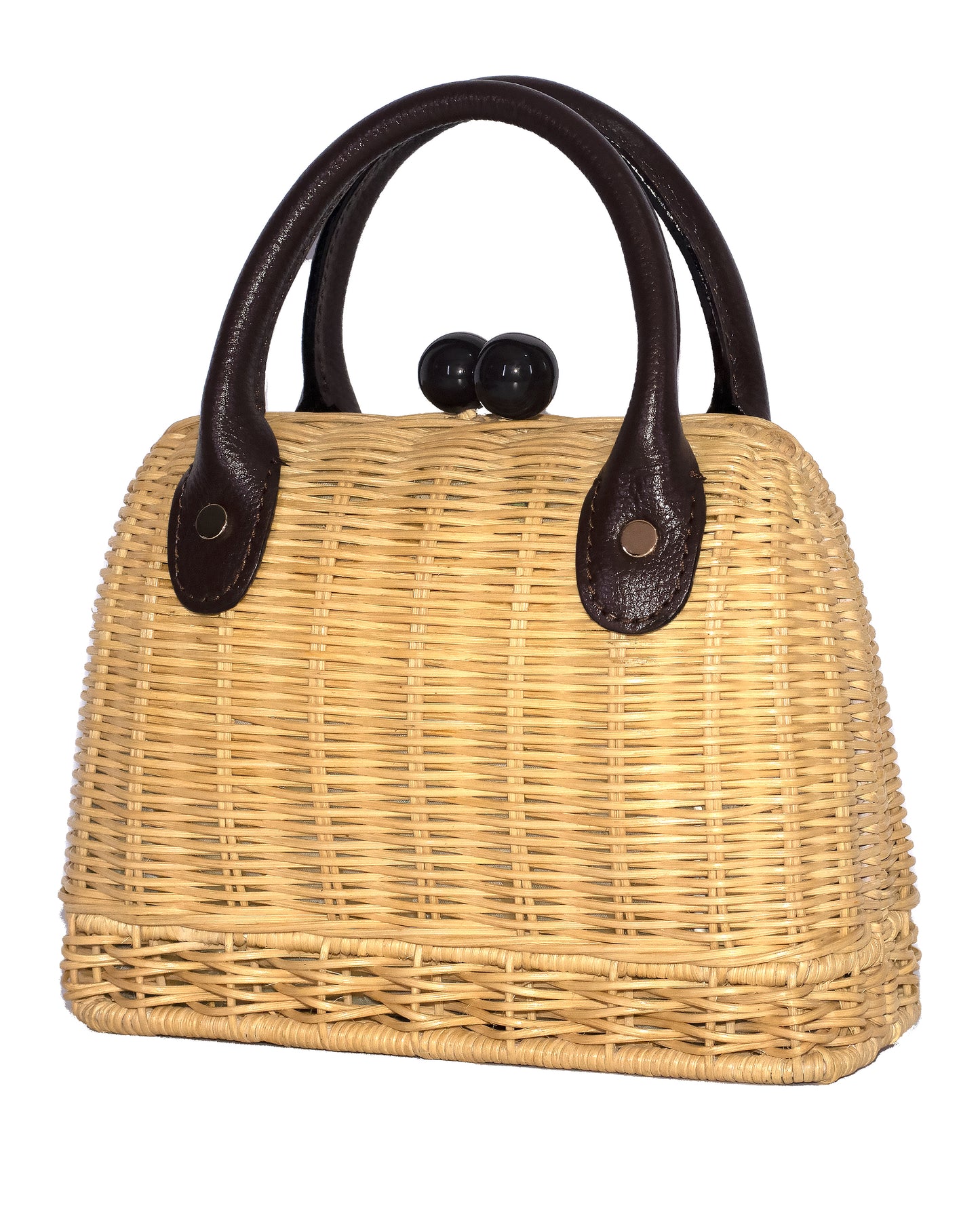 Amal Mini Wicker Bag -  Cholate Brown