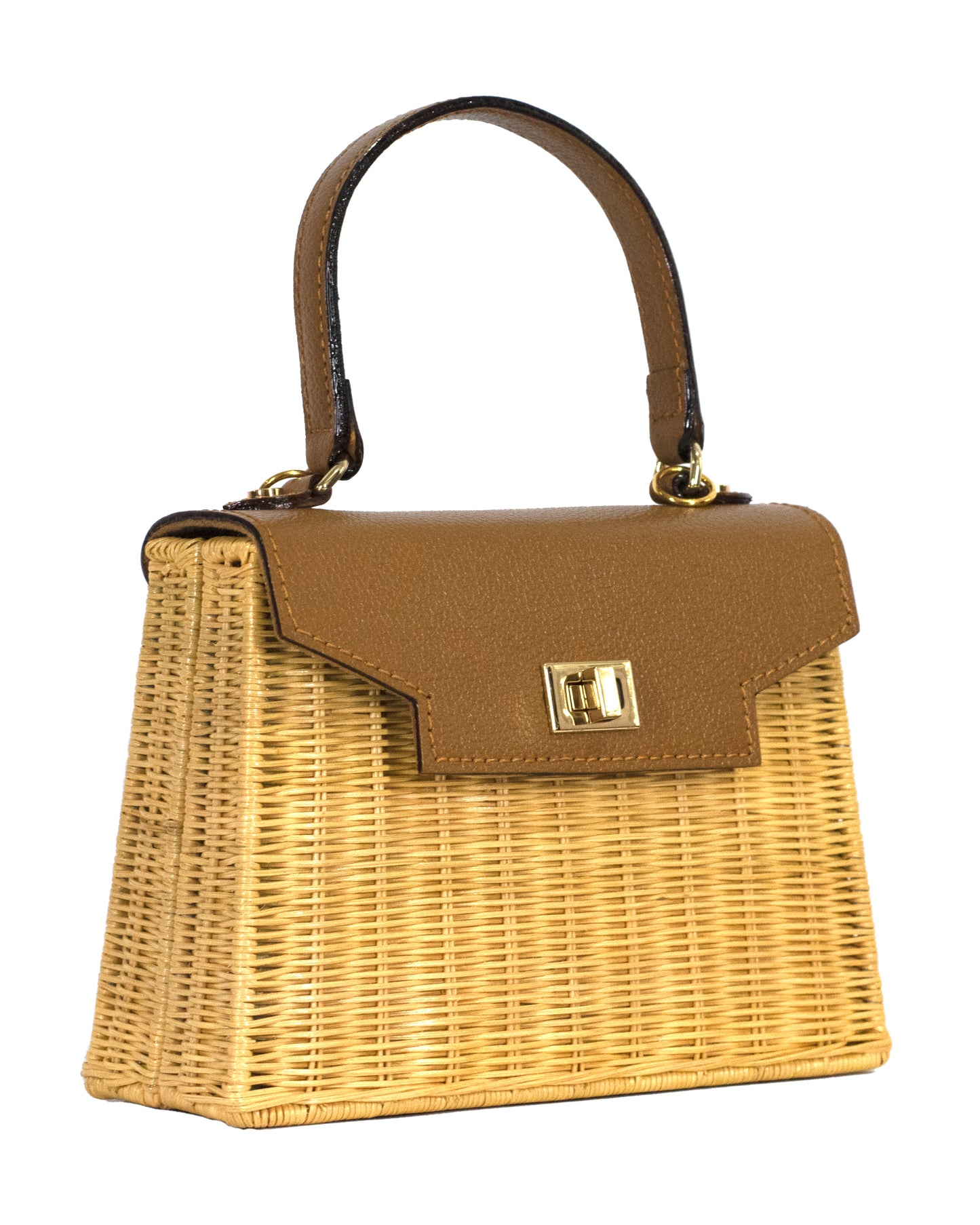 Maggie Mini Wicker Bag - Brown