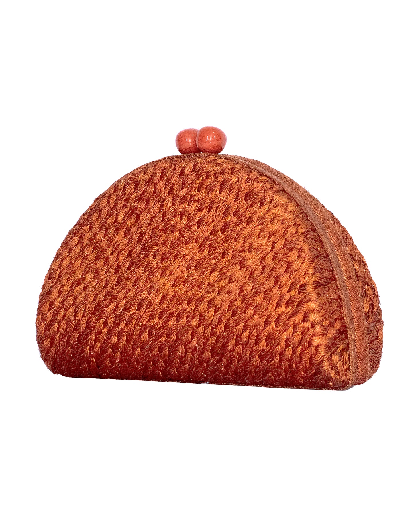 Carole Half Moon Clutch - Rust