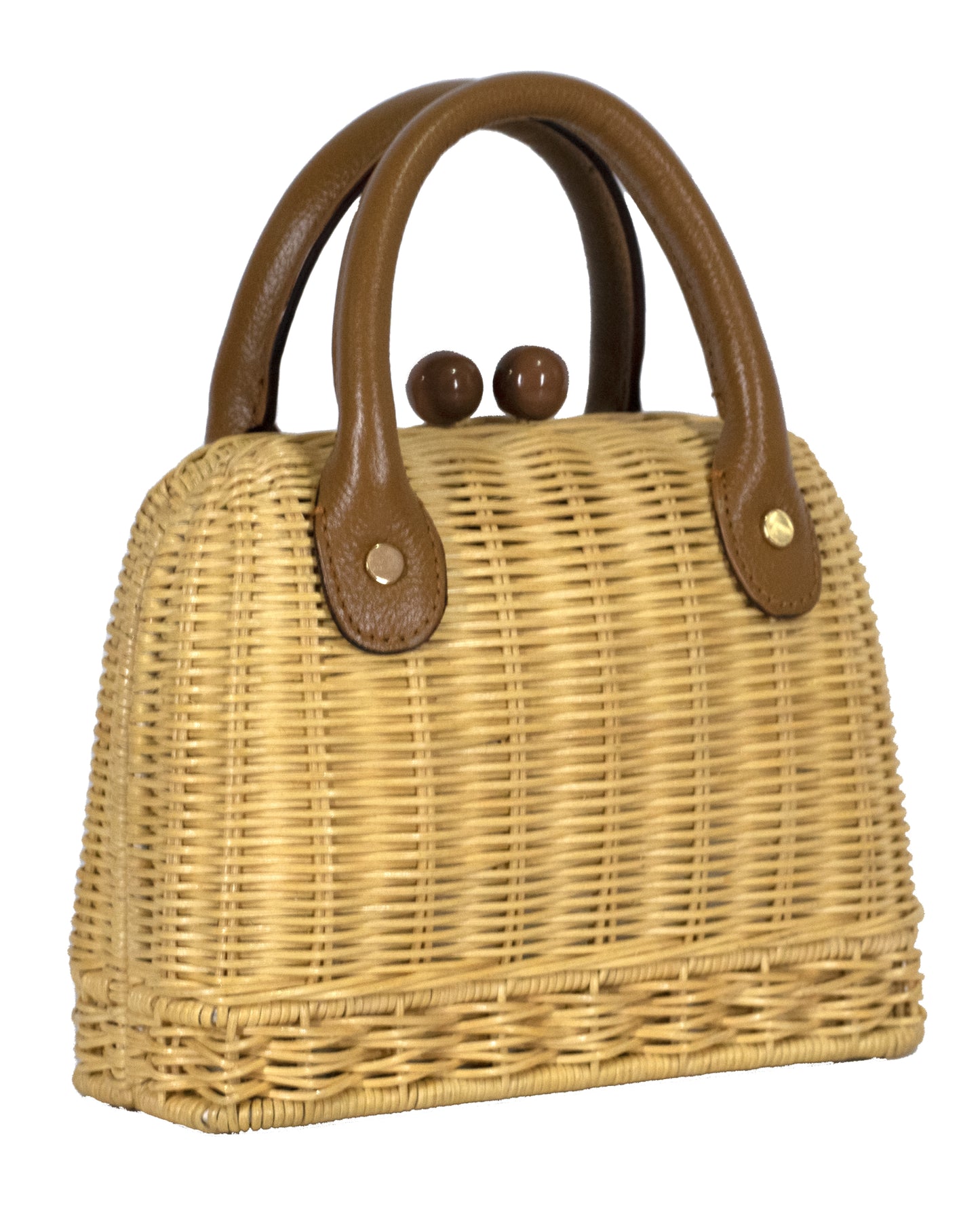 Amal Mini Wicker Bag - Caramel