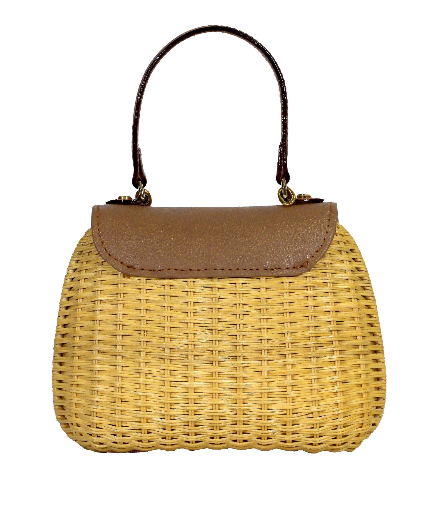 Aria Mini Wicker Bag - Tan Brown