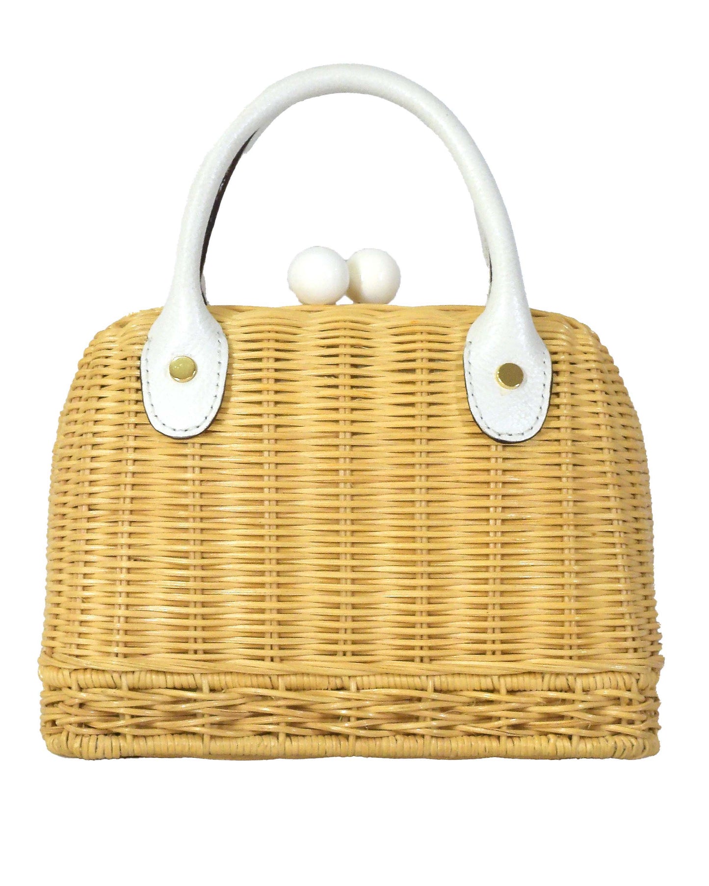 Amal Mini Wicker Bag - White