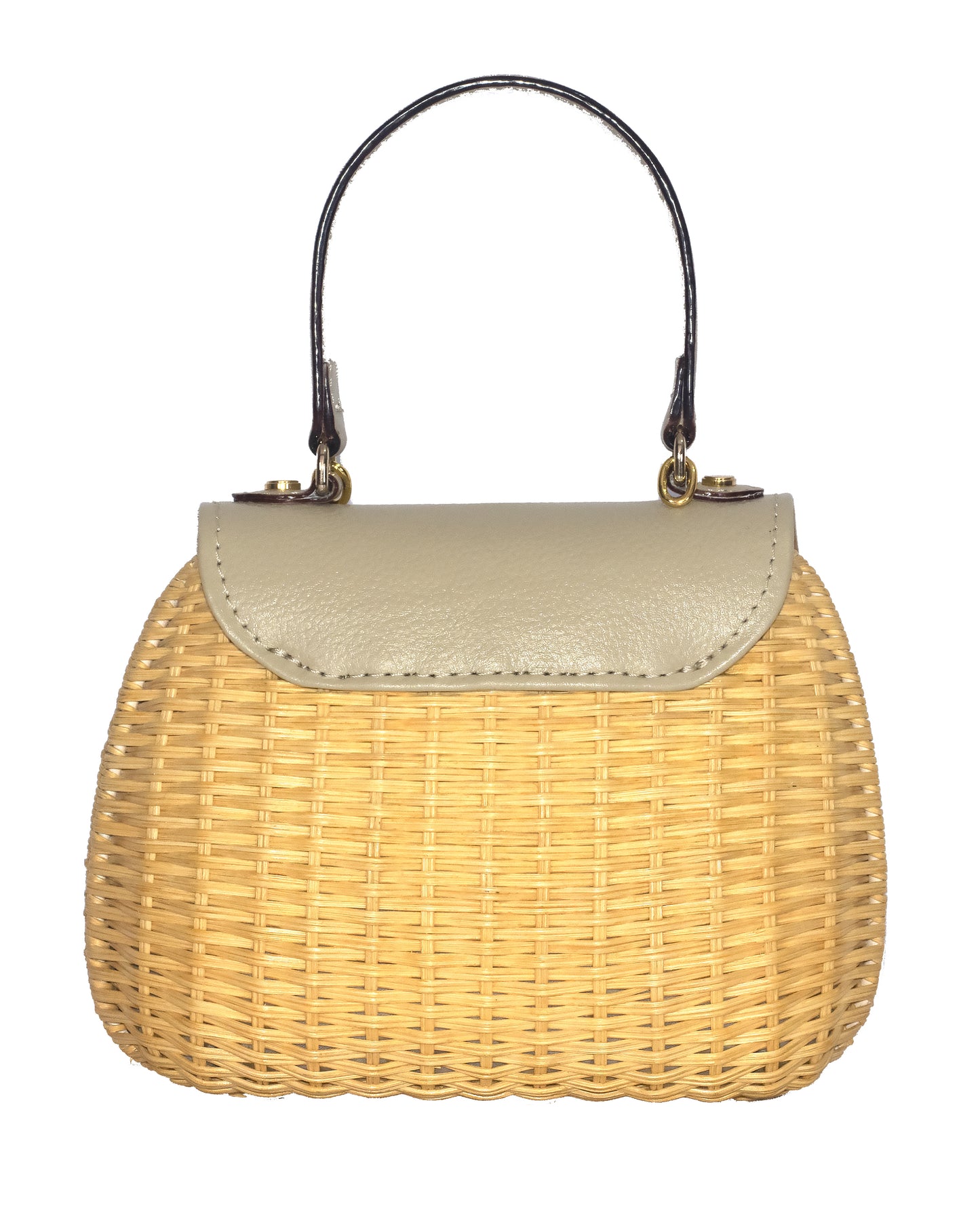 Aria Mini Wicker Bag - Beige