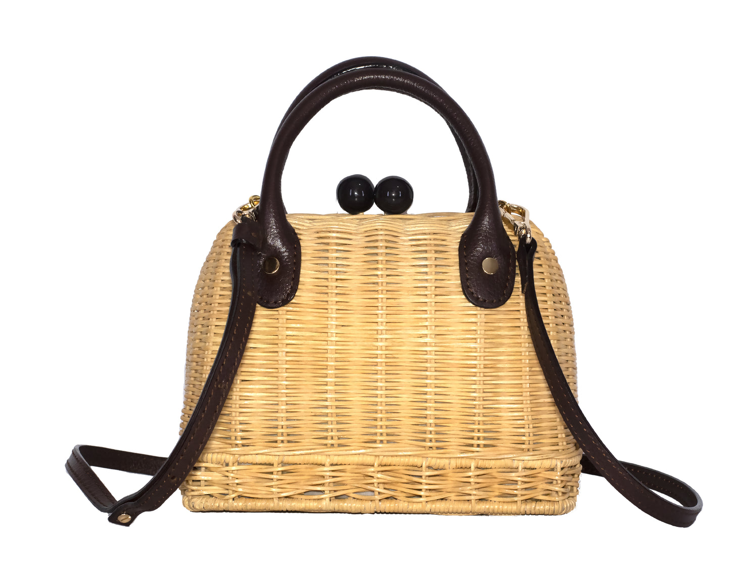 Amal Mini Wicker Bag -  Cholate Brown