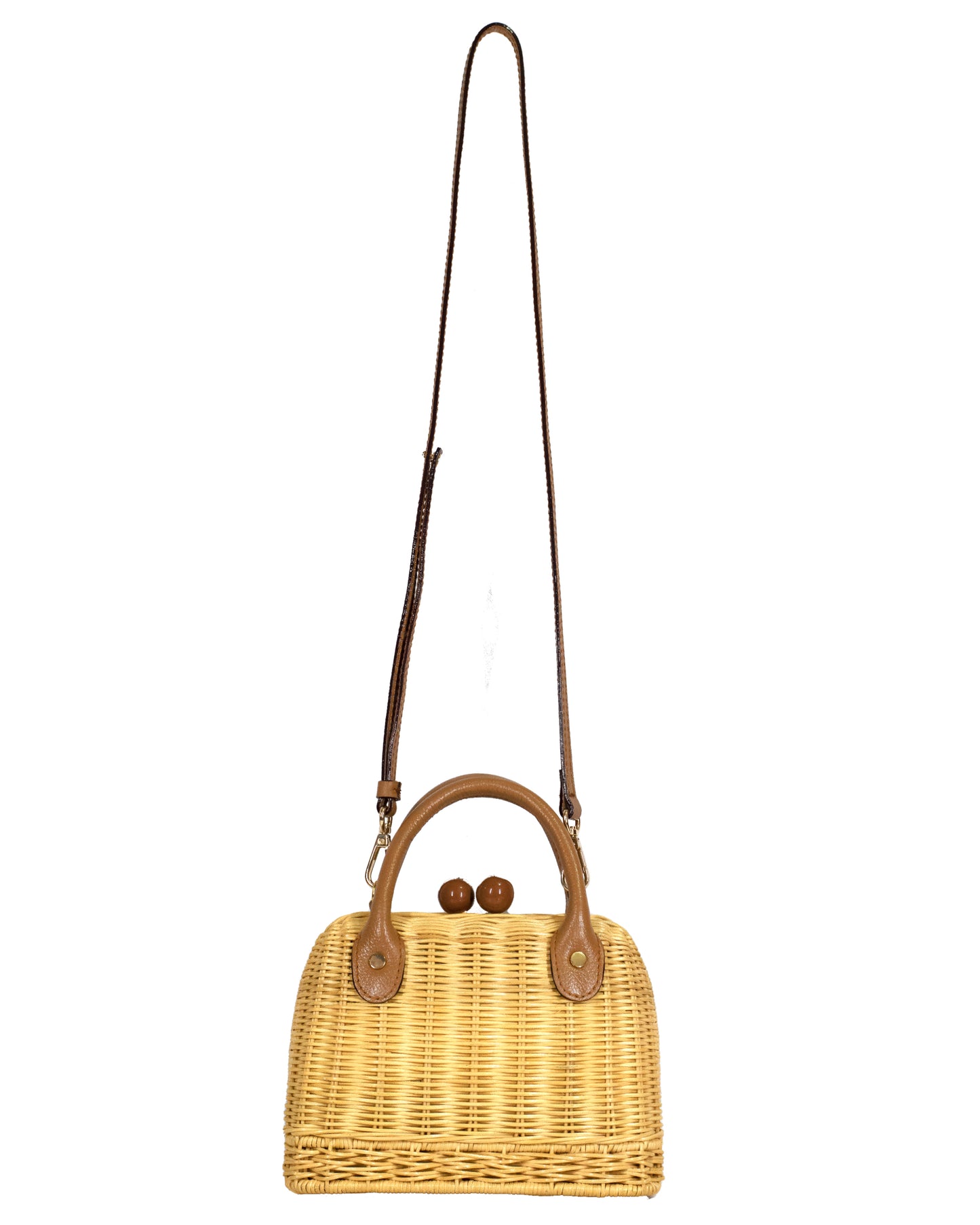 Amal Mini Wicker Bag - Tan Brown