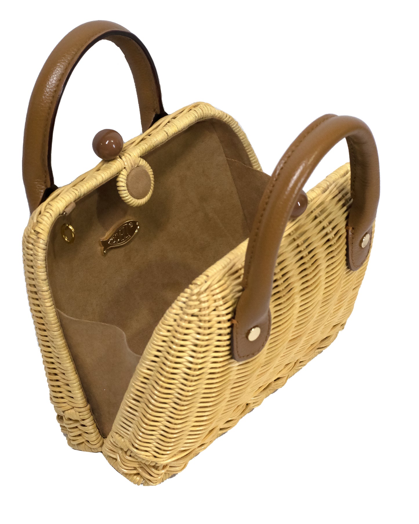 Amal Mini Wicker Bag - Caramel