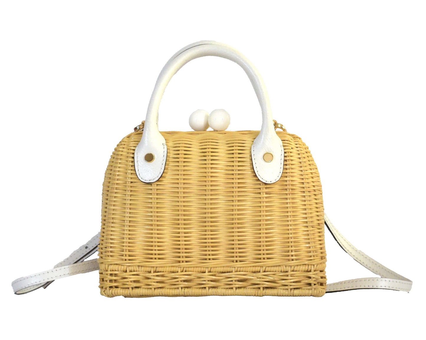 Amal Mini Wicker Bag - White