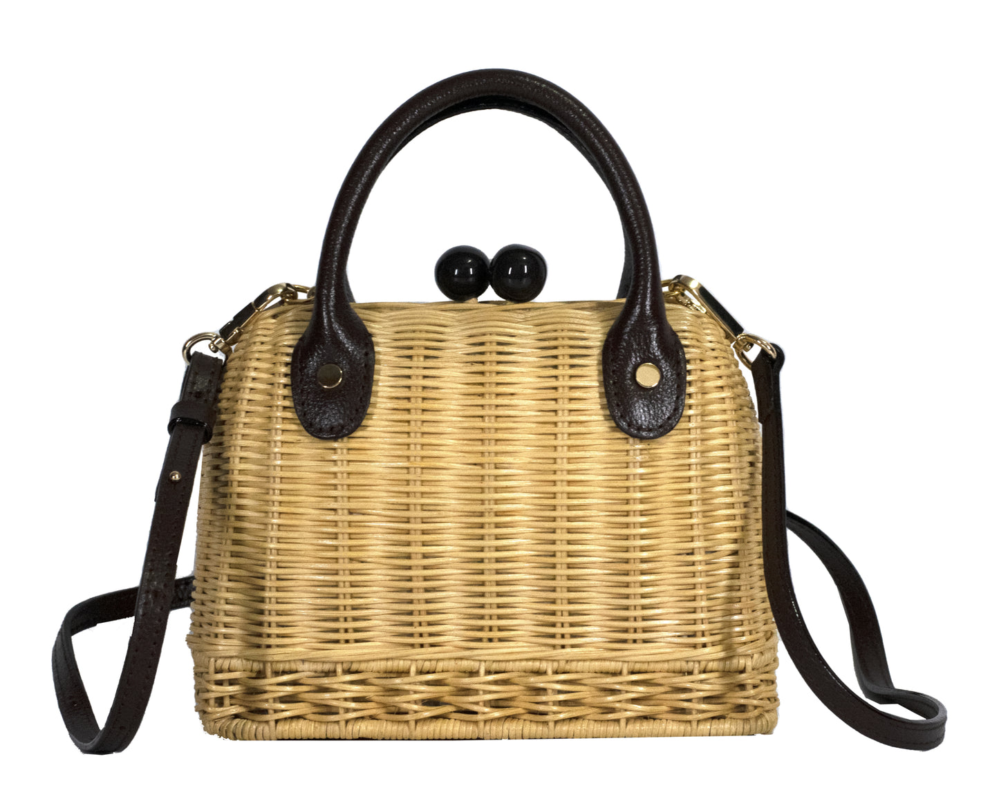 Amal Mini Wicker Bag -  Black