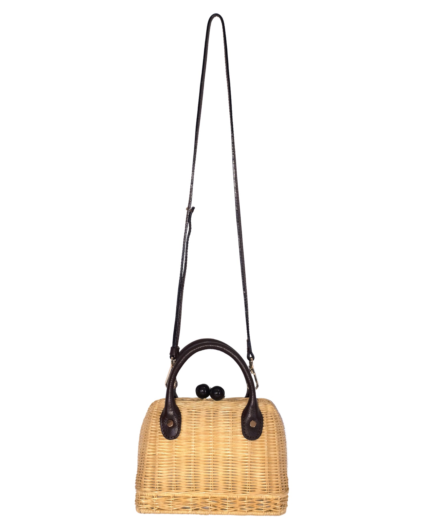 Amal Mini Wicker Bag -  Cholate Brown