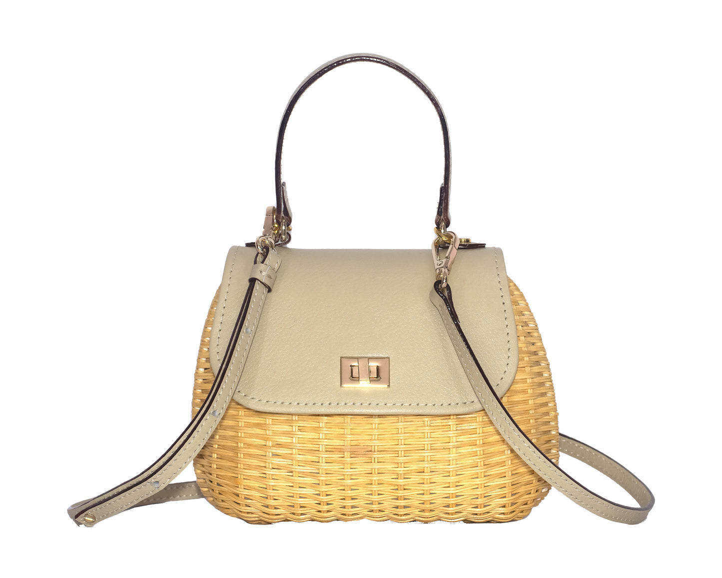 Aria Mini Wicker Bag - Beige