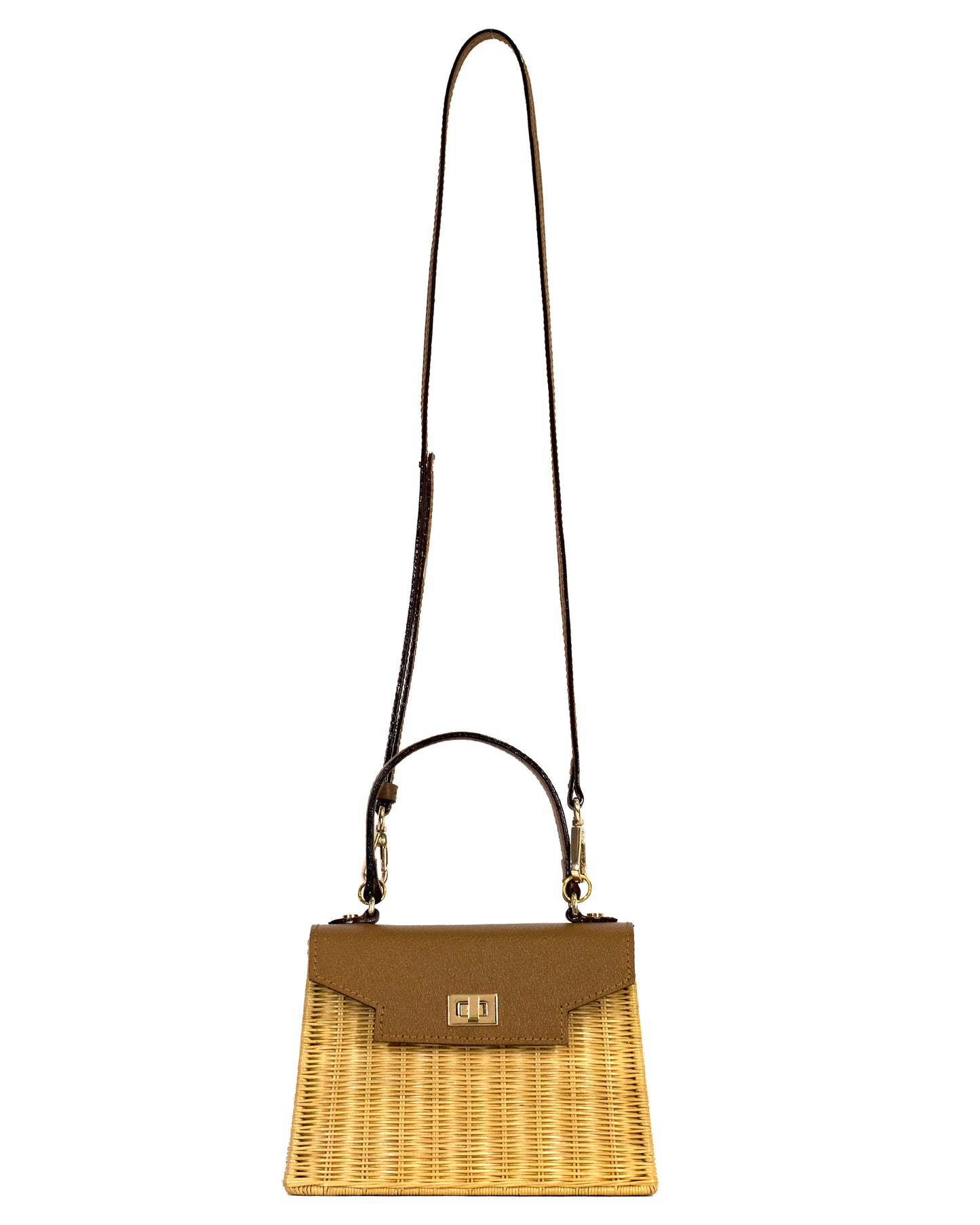 Maggie Mini Wicker Bag - Brown