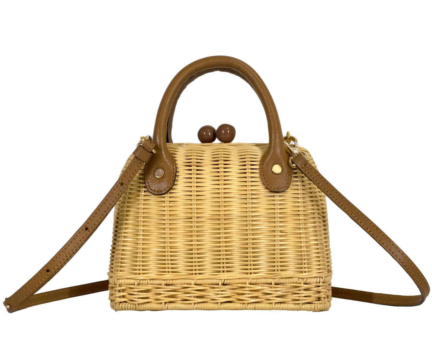 Amal Mini Wicker Bag - Caramel