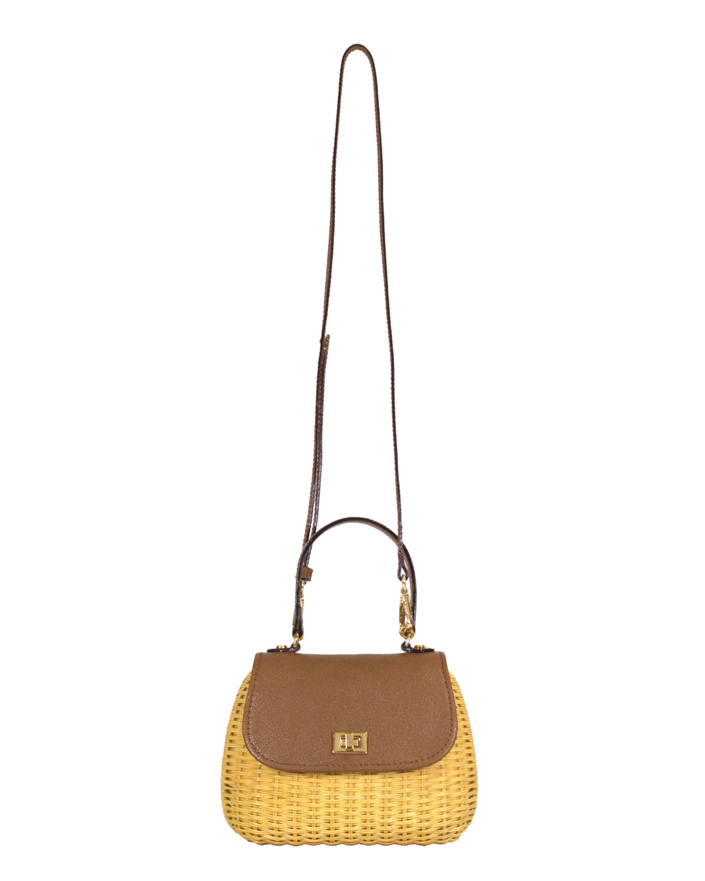 Aria Mini Wicker Bag - Tan Brown