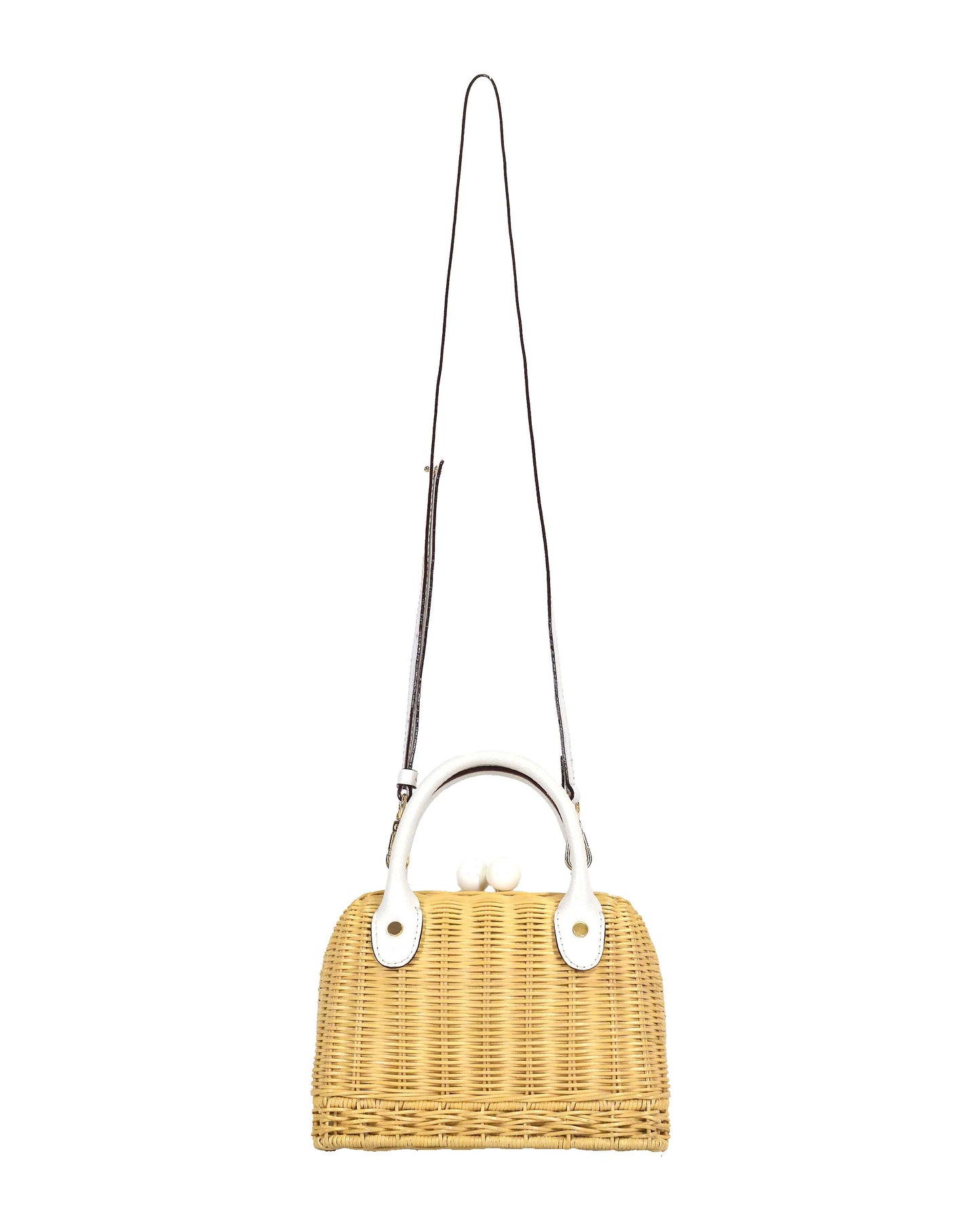 Amal Mini Wicker Bag - White