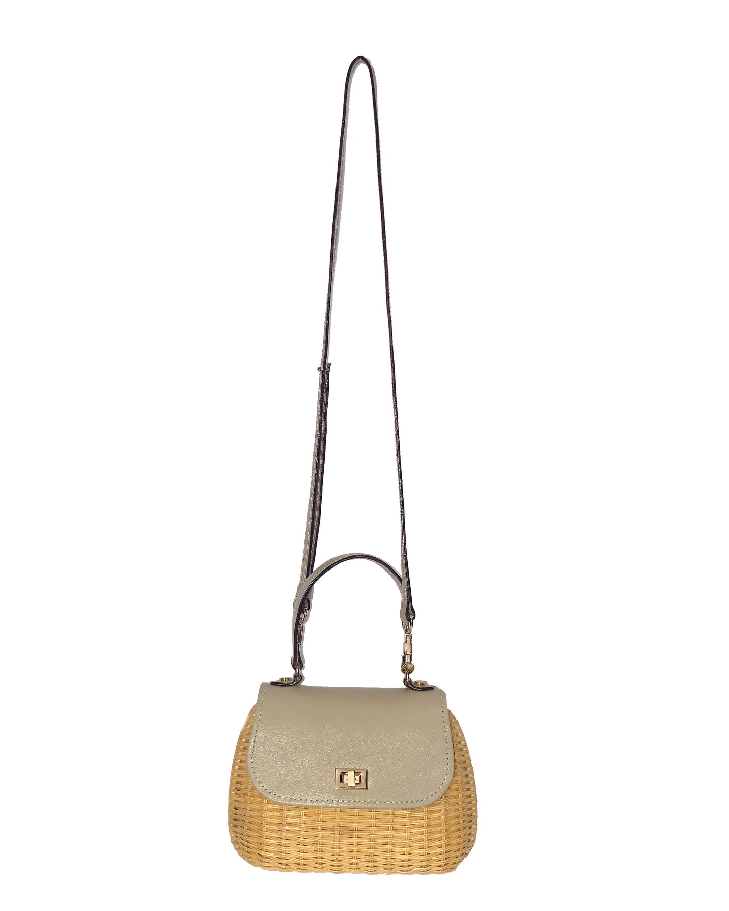 Aria Mini Wicker Bag - Beige