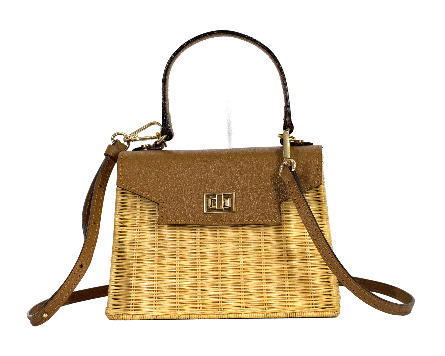 Maggie Mini Wicker Bag - Brown