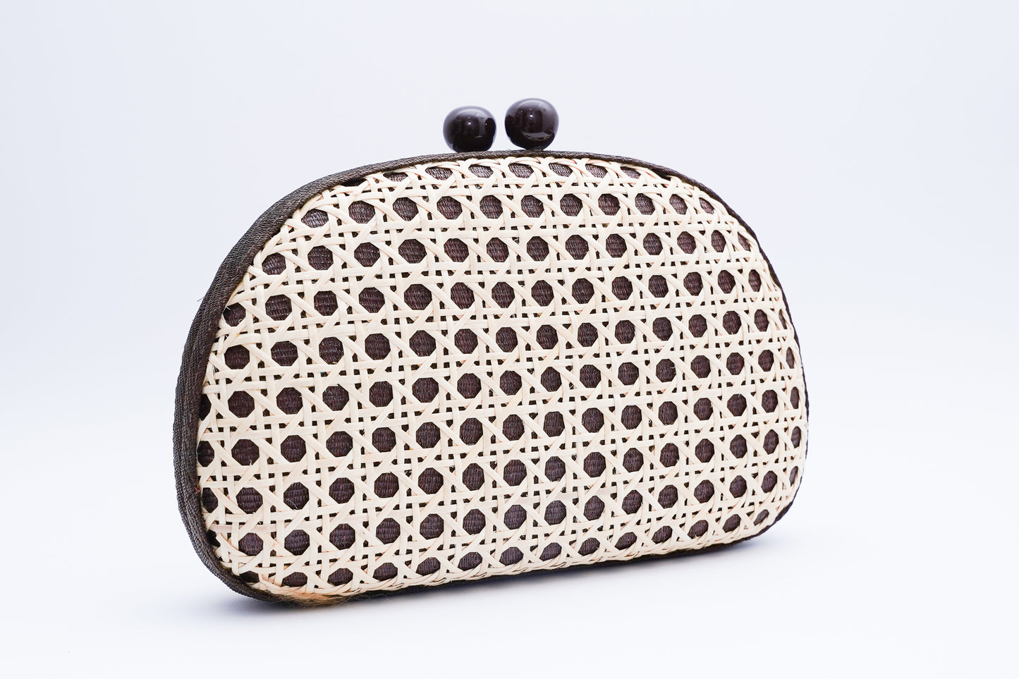 Plumeria Oval Clutch - Dark Choco brown