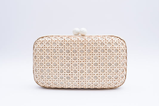 Kim Rectangular Clutch - Bone