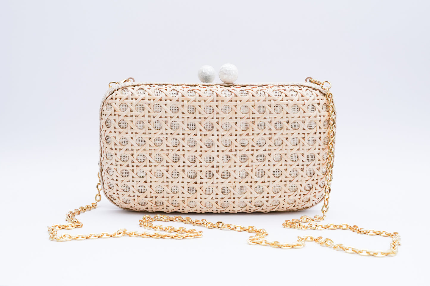 Kim Rectangular Clutch - Bone