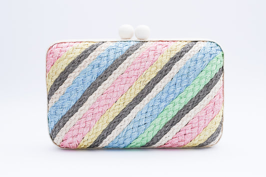 Cassia Clutch - Striped multi