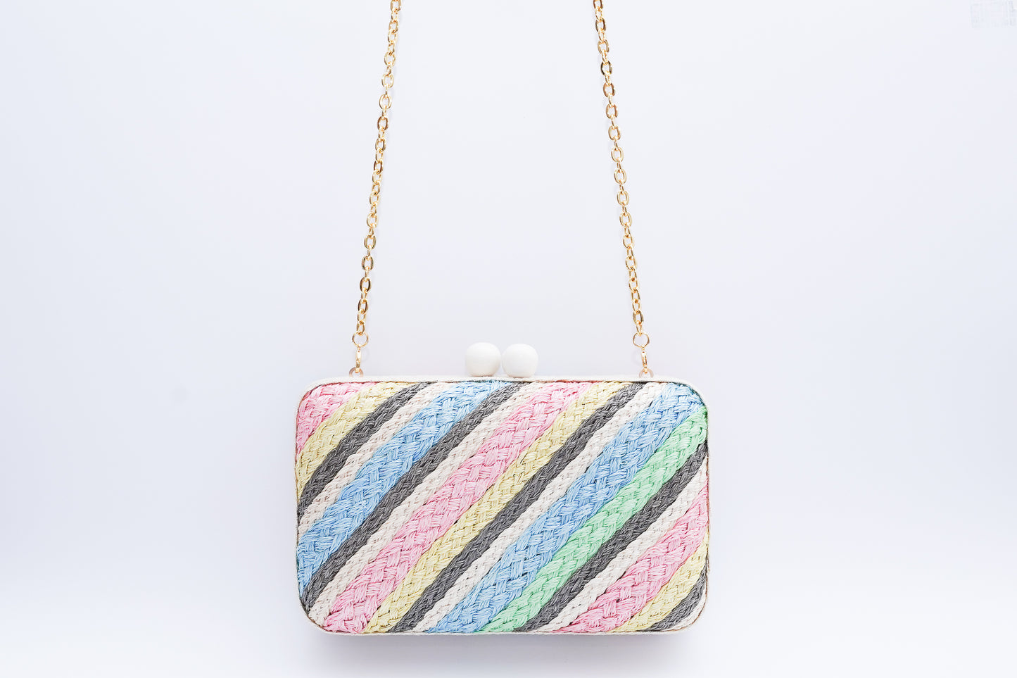 Cassia Clutch - Striped multi