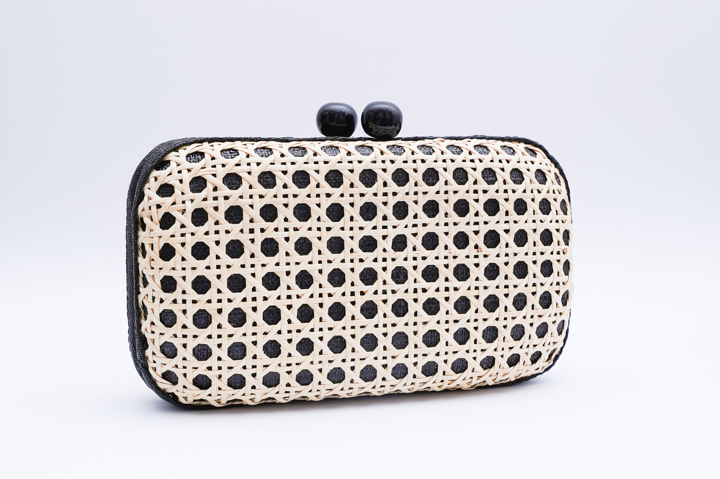 Plumeria Rectangular Clutch - Black