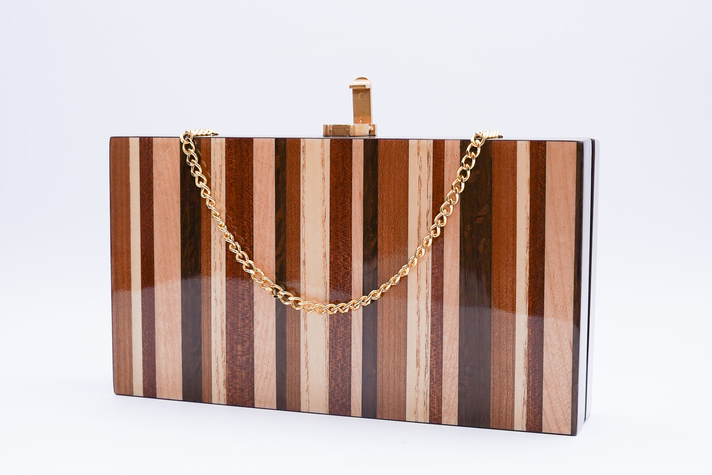 Mela Marquetry Clutch - Multi