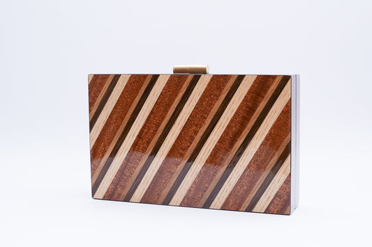 Mela Marquetry Clutch - Multi