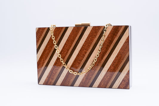 Mela Marquetry Clutch - Multi