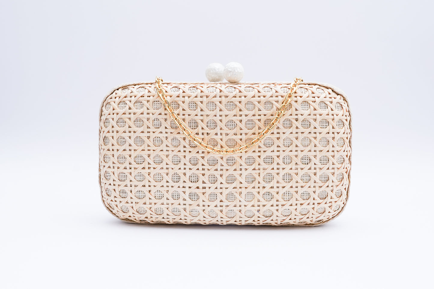 Kim Rectangular Clutch - Bone