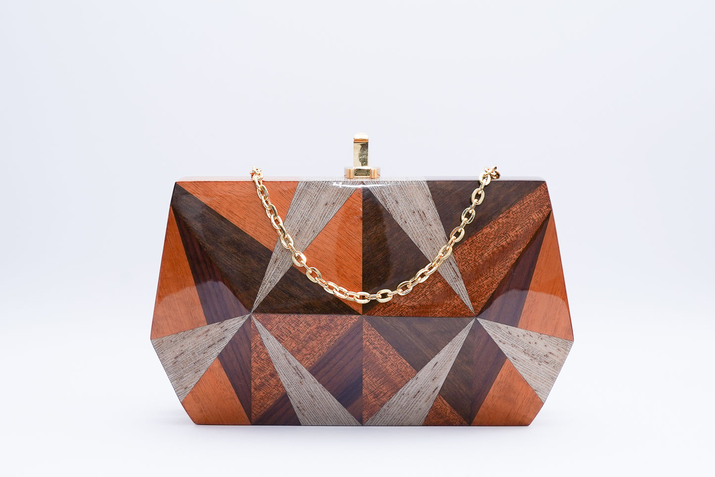 Josie Marquetry Clutch - Multi