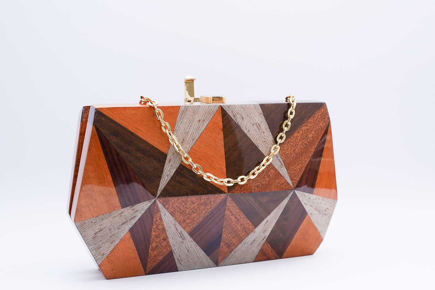 Josie Marquetry Clutch - Multi