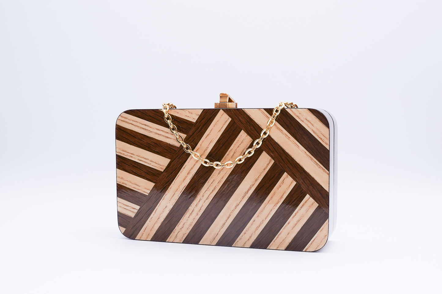 Mela Marquetry Clutch - Multi