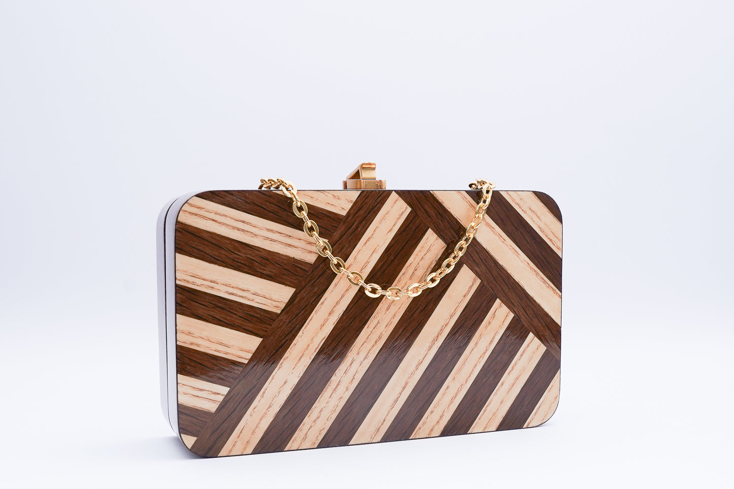 Mela Marquetry Clutch - Multi